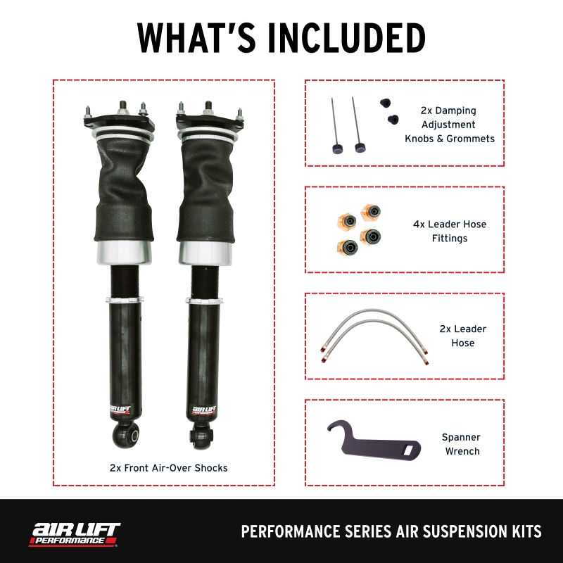 Infiniti Q50 Air Suspension Front Kit - Air Lift - Progressive-rate, Sleeve Air Springs with Adjustable Damping - `14-`24
